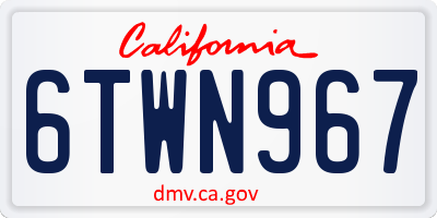 CA license plate 6TWN967