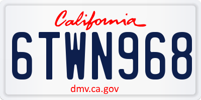 CA license plate 6TWN968