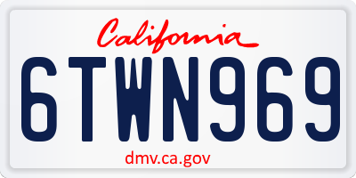 CA license plate 6TWN969