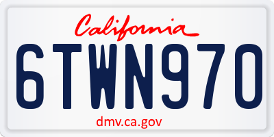 CA license plate 6TWN970