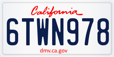 CA license plate 6TWN978