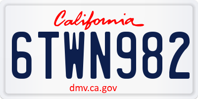 CA license plate 6TWN982