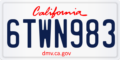CA license plate 6TWN983