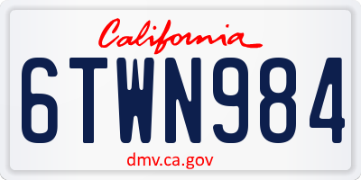 CA license plate 6TWN984