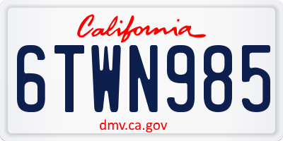 CA license plate 6TWN985