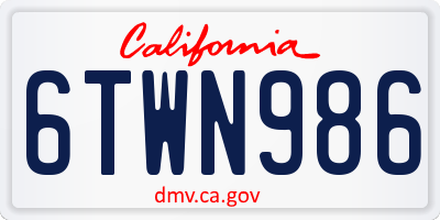 CA license plate 6TWN986