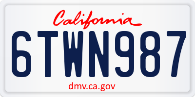 CA license plate 6TWN987
