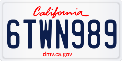 CA license plate 6TWN989
