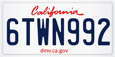 CA license plate 6TWN992