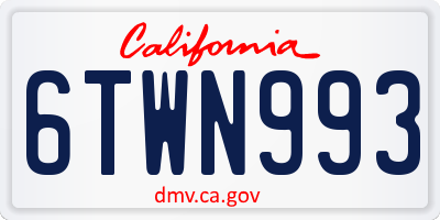 CA license plate 6TWN993
