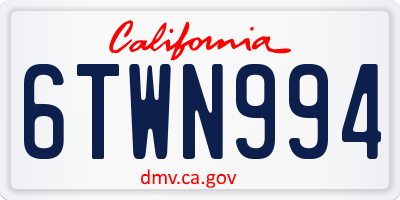 CA license plate 6TWN994