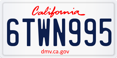 CA license plate 6TWN995
