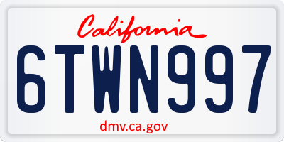 CA license plate 6TWN997