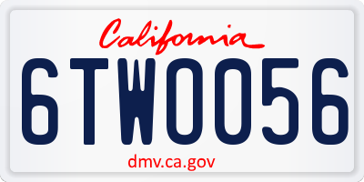 CA license plate 6TWO056