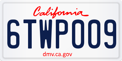 CA license plate 6TWP009