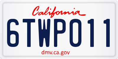 CA license plate 6TWP011