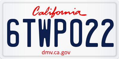 CA license plate 6TWP022