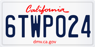 CA license plate 6TWP024