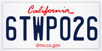 CA license plate 6TWP026