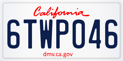CA license plate 6TWP046