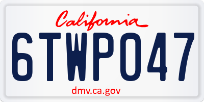 CA license plate 6TWP047