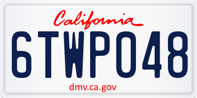 CA license plate 6TWP048