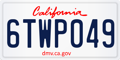 CA license plate 6TWP049