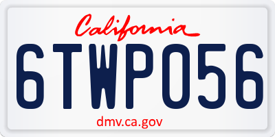 CA license plate 6TWP056