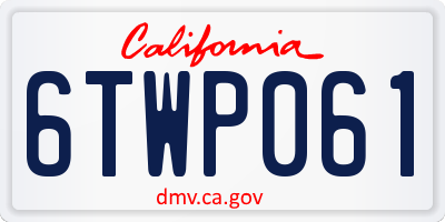 CA license plate 6TWP061