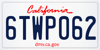 CA license plate 6TWP062
