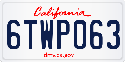 CA license plate 6TWP063