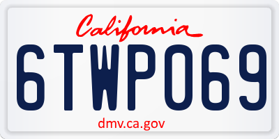 CA license plate 6TWP069