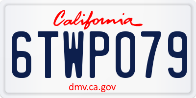 CA license plate 6TWP079