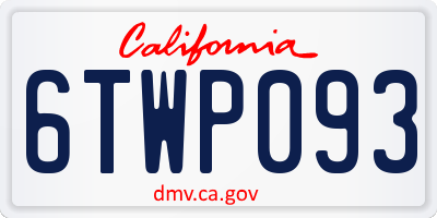 CA license plate 6TWP093