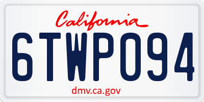 CA license plate 6TWP094