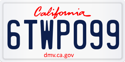 CA license plate 6TWP099