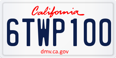 CA license plate 6TWP100