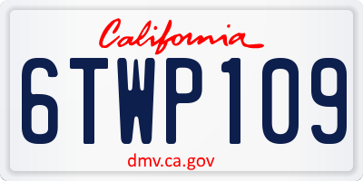 CA license plate 6TWP109