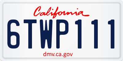 CA license plate 6TWP111