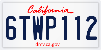 CA license plate 6TWP112