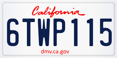 CA license plate 6TWP115
