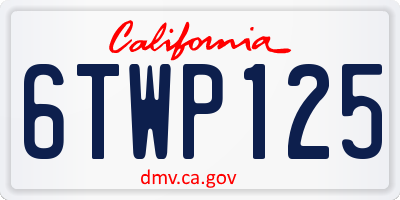 CA license plate 6TWP125