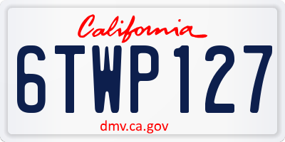 CA license plate 6TWP127