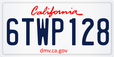 CA license plate 6TWP128