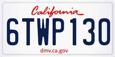 CA license plate 6TWP130
