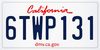 CA license plate 6TWP131