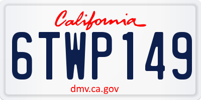 CA license plate 6TWP149