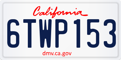 CA license plate 6TWP153