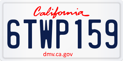 CA license plate 6TWP159