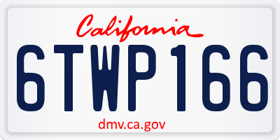 CA license plate 6TWP166